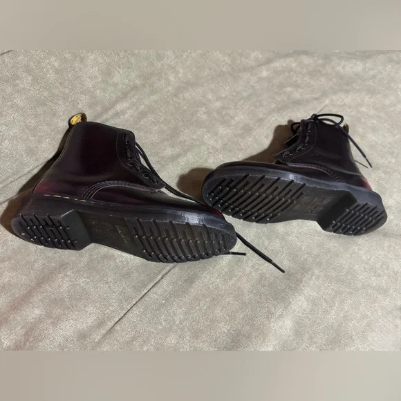 Dr. Martens Black and Burgundy Combat Boots - Picture 7 of 11